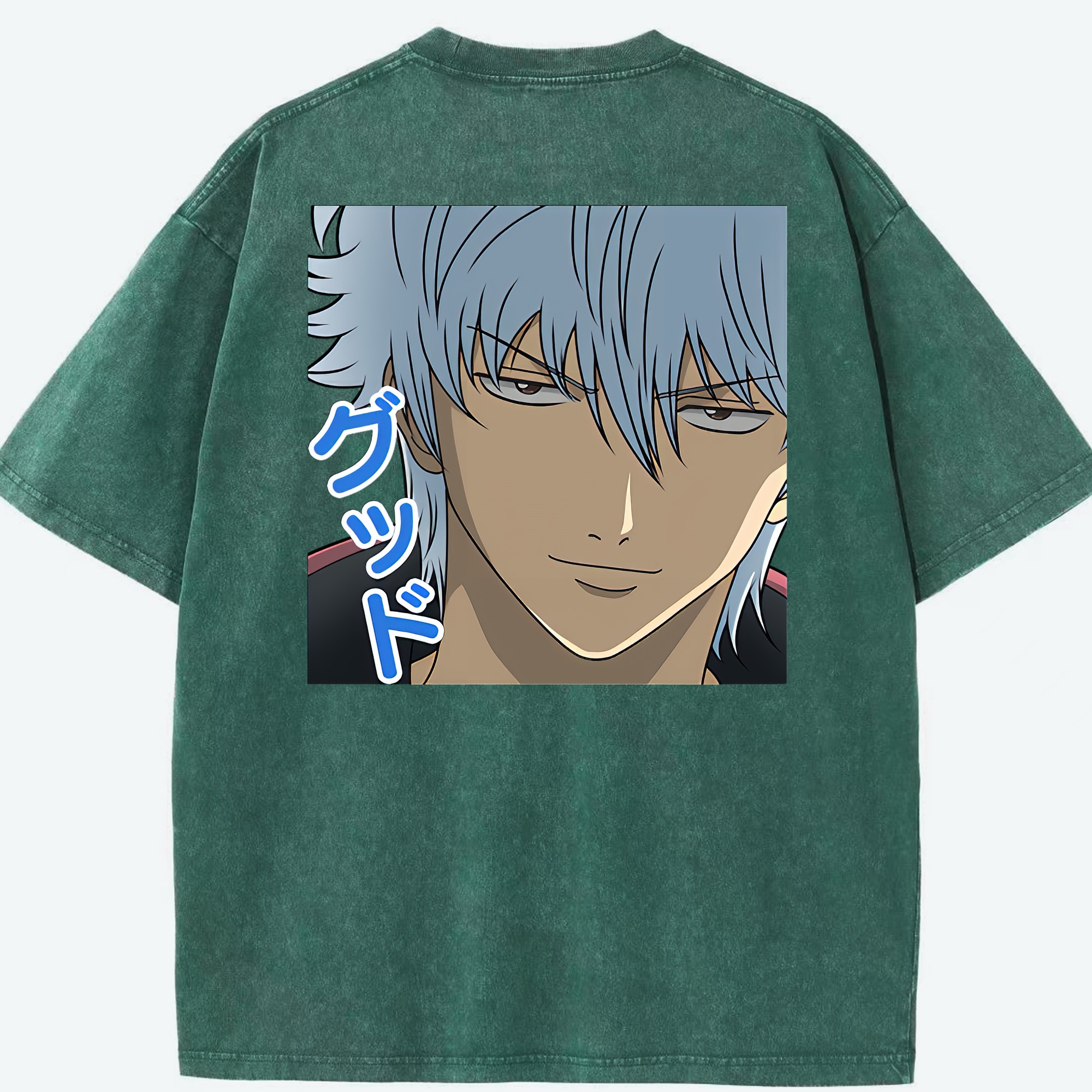（画像用） ぎんたま 坂田銀時（さかたぎんとき） 神楽 志村新八（しむら しんぱち） GINTAMA Sakata Gintoki Kagura Shimura Shinpachi 綿100% ヴィンテージ風 半袖Tシャツ（背面プリント）